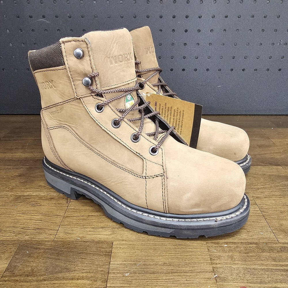 Red Wing Worx Boots Women 6.5 Brown Leather Steel Toe WP EH 5919